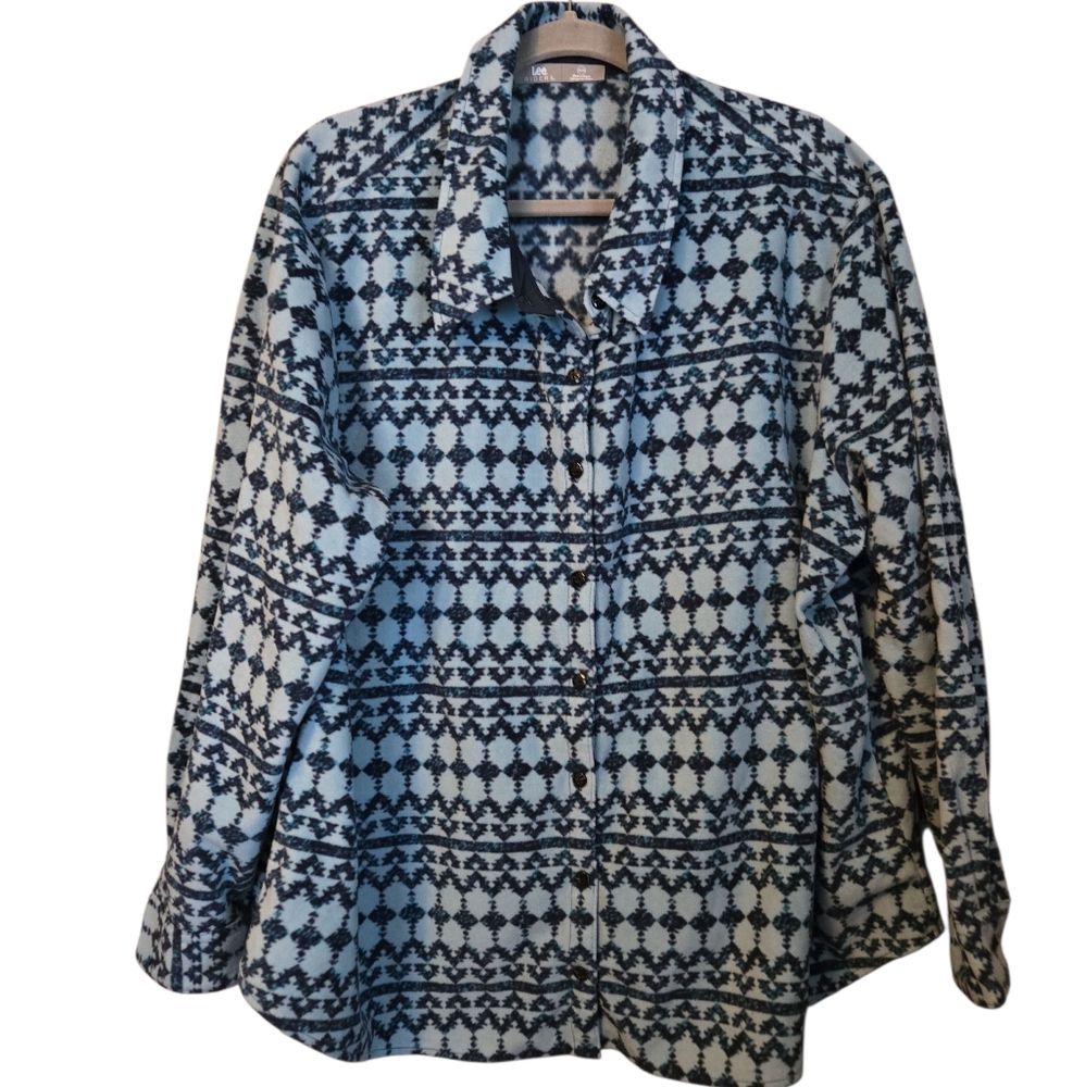 Lee Riders Blue Fleece Button Down
